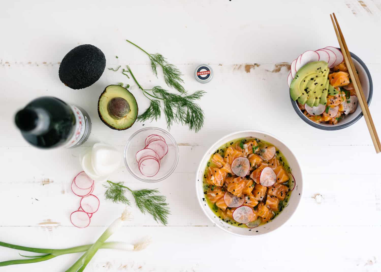 poke bowl recept kip, poke bowl recept tonijn, poke bowl recept zalm